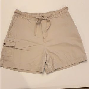 Beige Cotton Shorts w Cargo Side Pocket Size 14